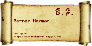 Berner Herman névjegykártya